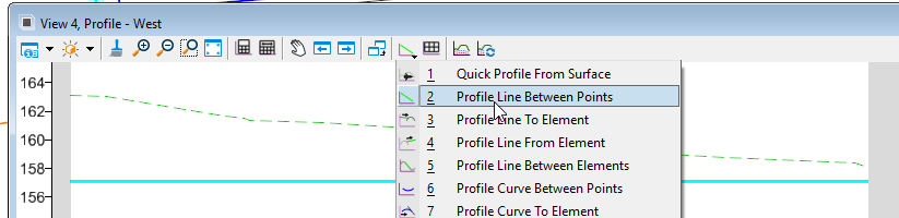 Use Profile Line Between Points Use Profile Line Between Points